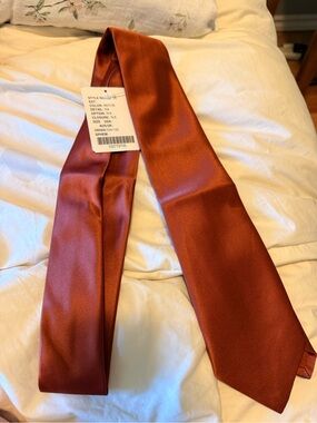 SORELLA VITA Satin Neck Tie in Burnt Orange